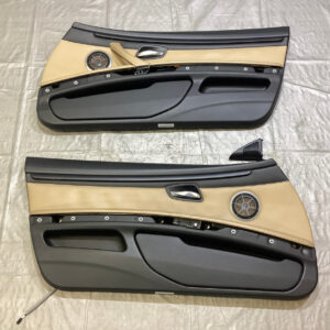 2008-2013 E93 BMW M3 Convertible Interior Door Panels / Pair / Bamboo Beige Novillo Leather / E9M04