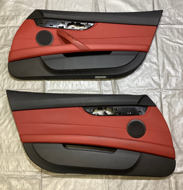 2009-2016 BMW E89 Z4 Interior Door Panels / Coral Red Kansas Leather / Z4907