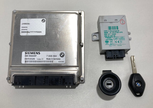 2004 E46 BMW M3 DME ECU Computer EWS Module Ignition Switch Key / Manual / MSS54HP/ 7835564 / M3017