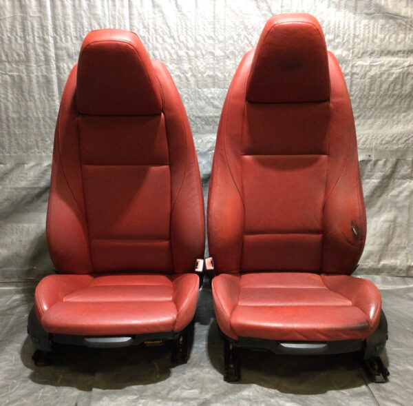 2009-2016 BMW E89 Z4 Sport Seats w/ Driver Memory / Coral Red Kansas Leather / Pair / Z4907