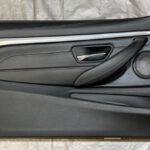 2015-2019 F82 F83 BMW M4 Driver Side Interior Door Panel / Merino Black Full Leather / F8M03