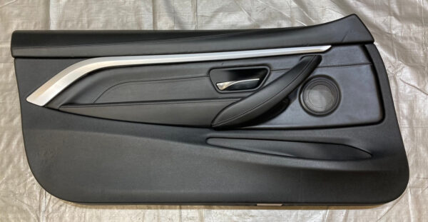 2015-2019 F82 F83 BMW M4 Driver Side Interior Door Panel / Merino Black Full Leather / F8M03